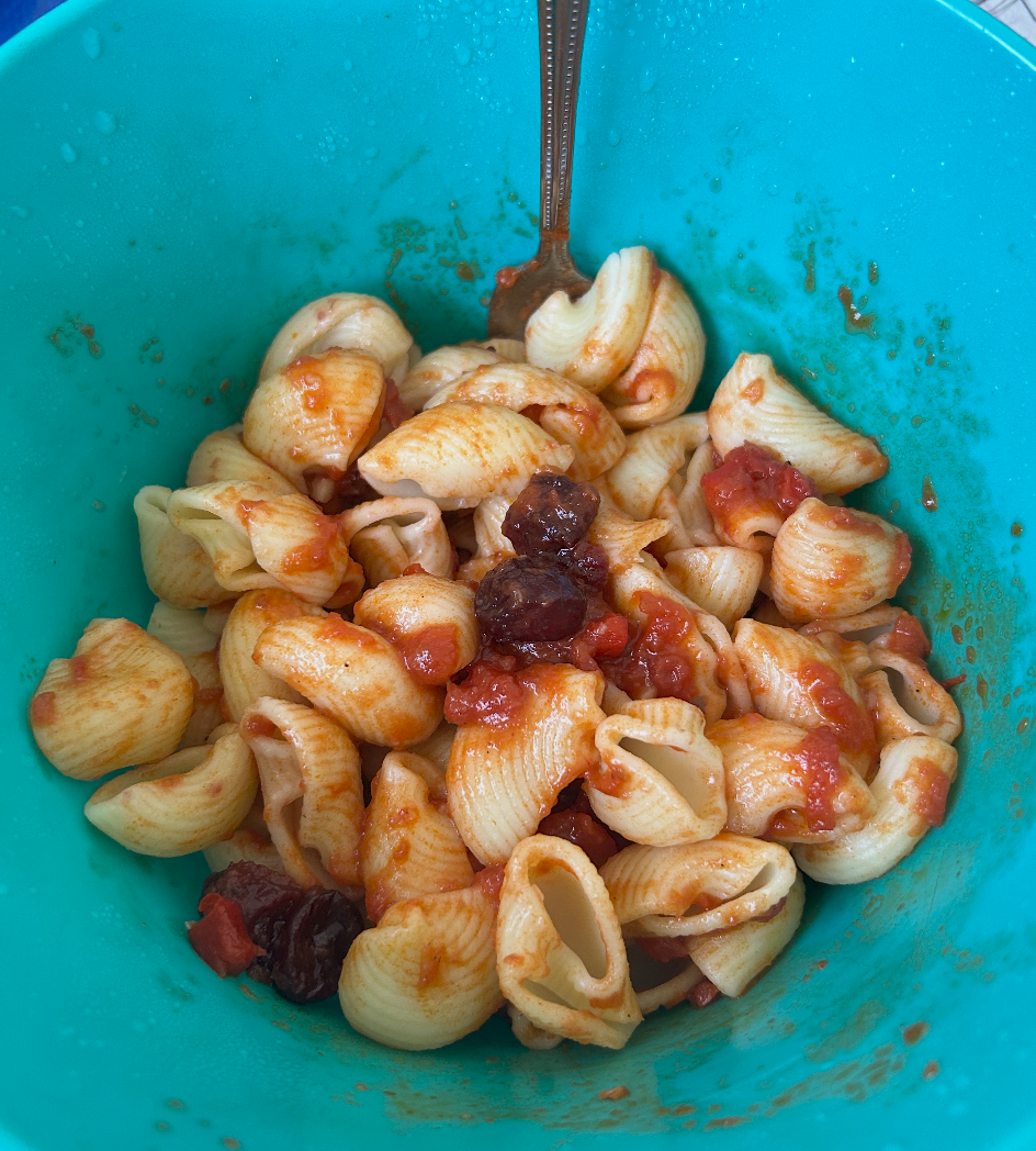 Cherry Shrimp Pasta · Turquoise Bowl · KenshoTek Field Kitchen