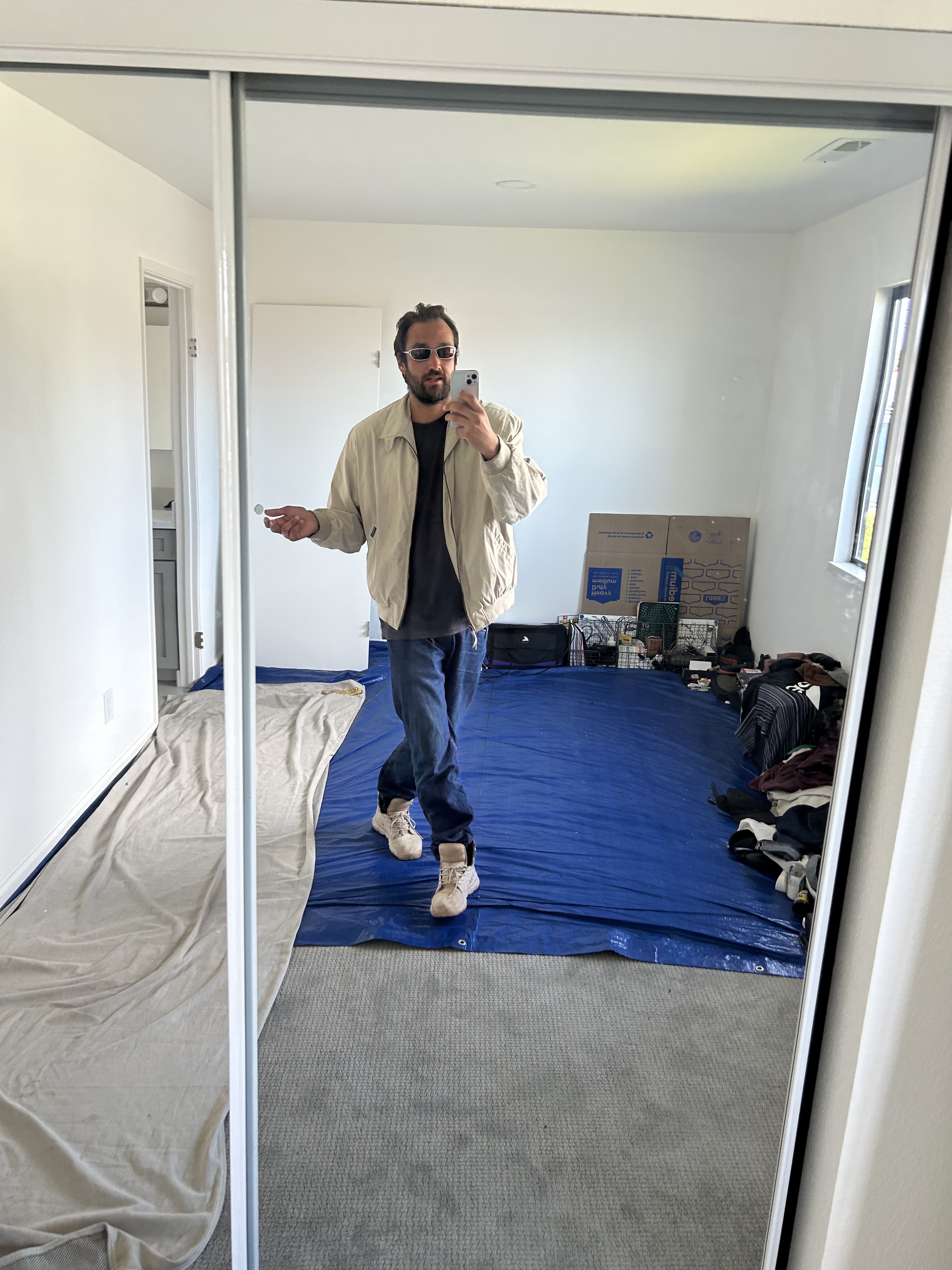 DenimVue Vol. IV — Robert Kochan in Naked and Famous Bird Blue Selvedge, Weatherproof Garment Co jacket, Vince tee, Oregon Nikes