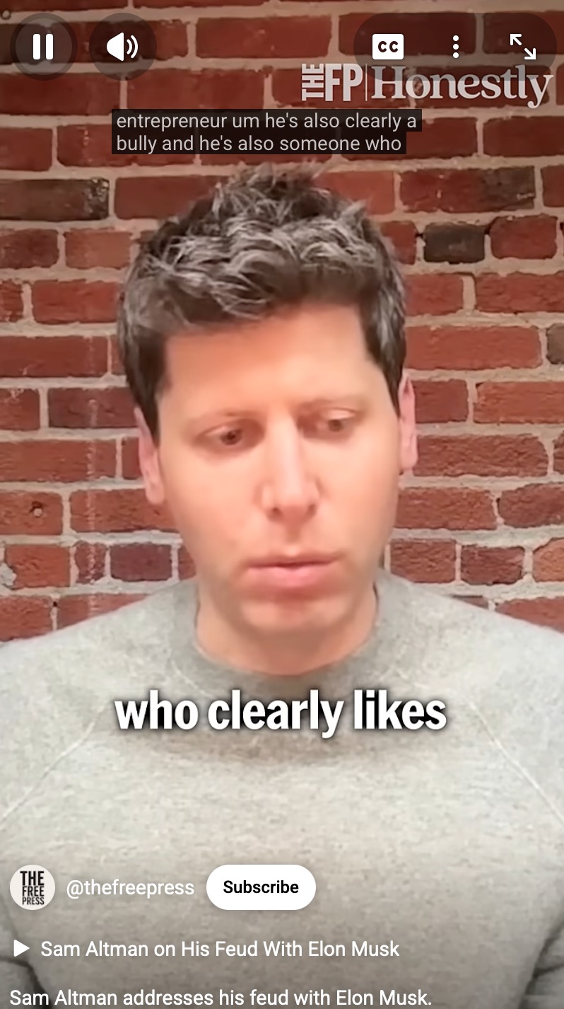 Sam Altman: he's clearly a bully