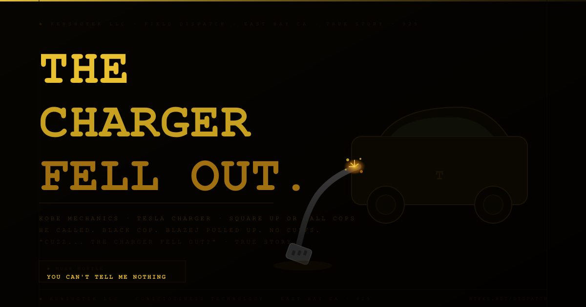 The charger fell out — Tesla charger dispatch card by KenshoTek