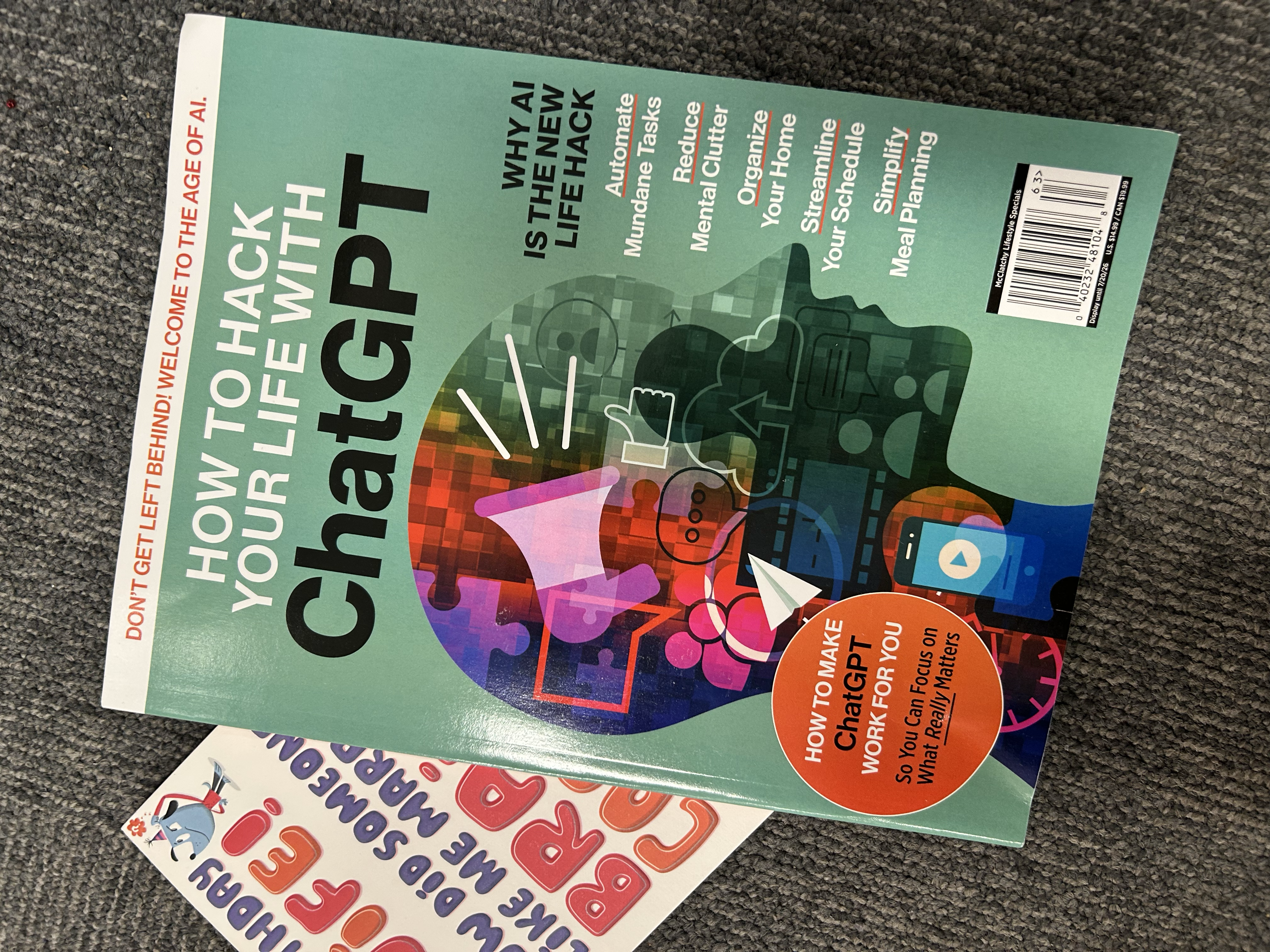 HOW TO HACK YOUR LIFE WITH CHATGPT — McClatchy Lifestyle Specials $14.99 magazine cover, actual footage