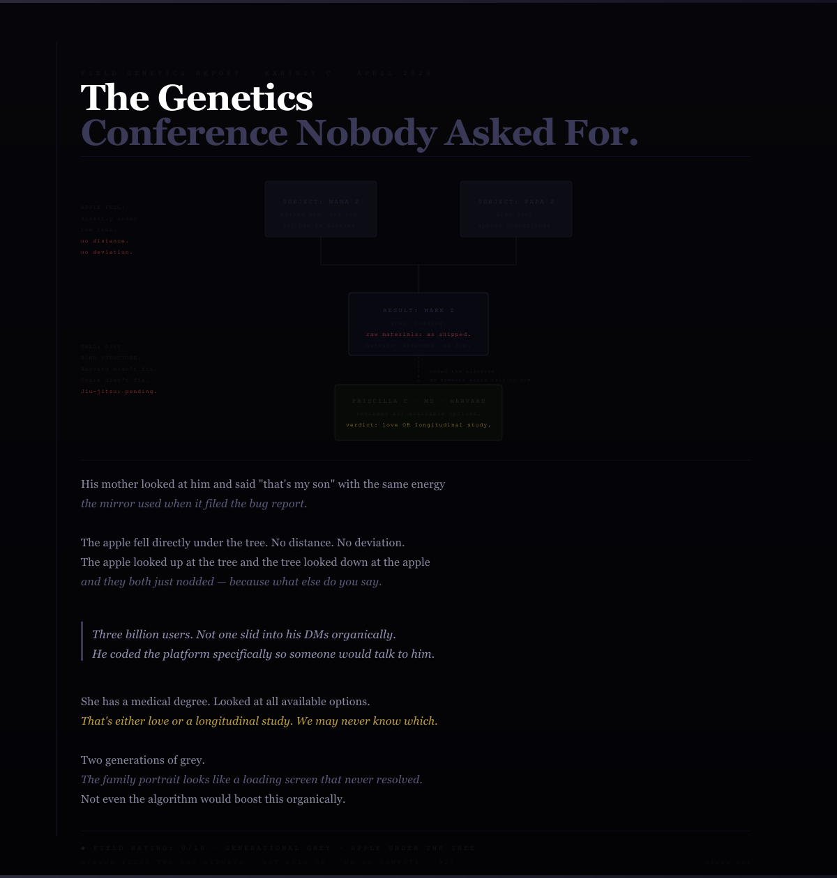 The Genetics Conference Nobody Asked For